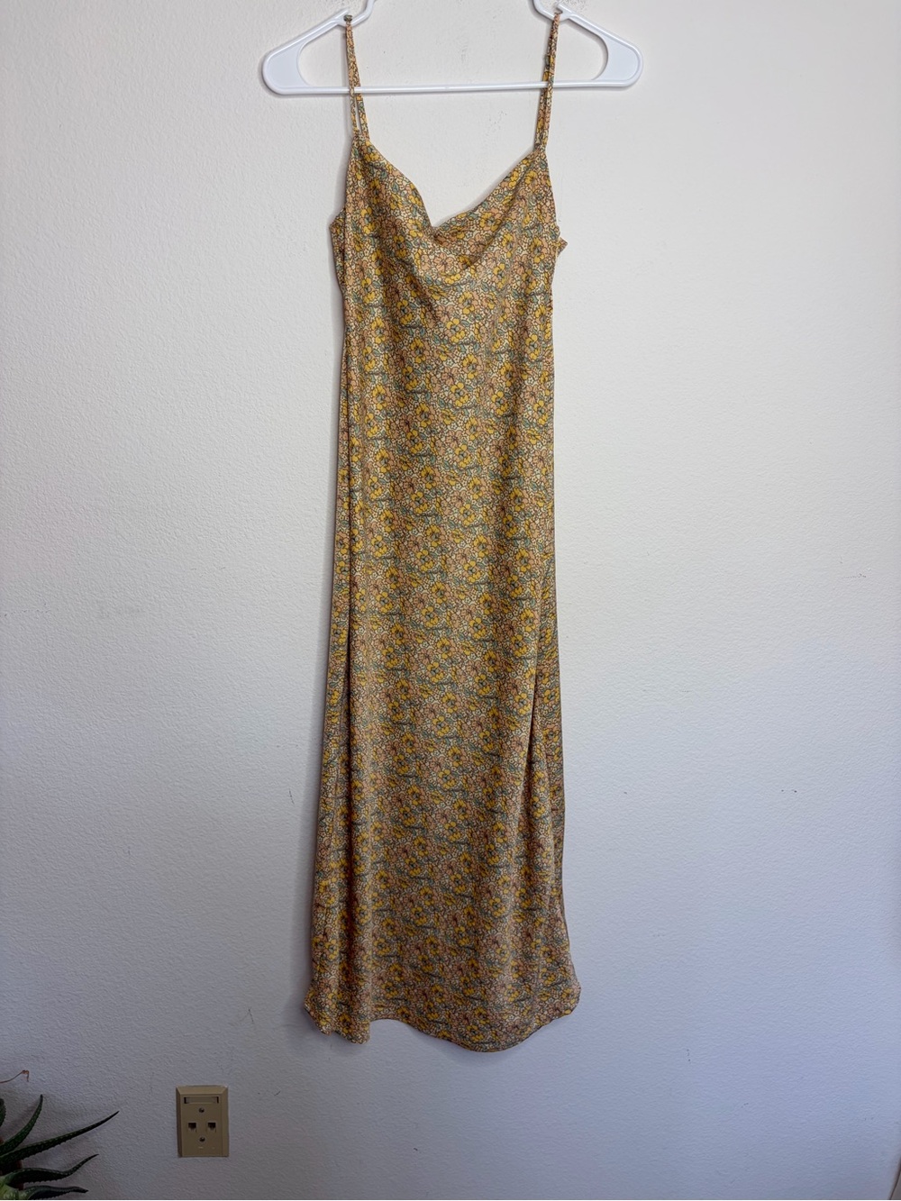 Urban Outfitters Satin Cowl Neck Cami Slip Midi Dress, Size XS